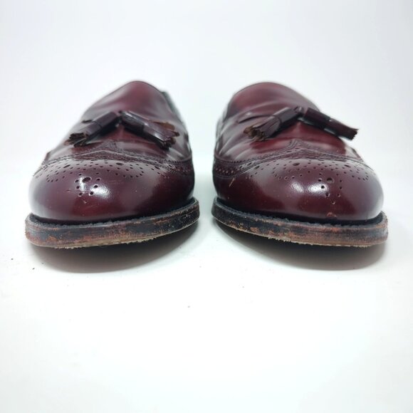 Vintage Florsheim Loafers Shoes 11 Red Tassel Wingtip - Picture 4 of 16